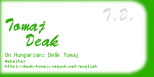 tomaj deak business card